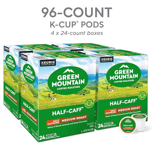 Half Caff Coffee Pods - Medium Roast, 96 Count for Keurig & Single Serve Brewers