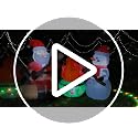 DomKom XMS CampFire 6FT Christmas Inflatable Yard Decor with Santa & Snowman, LED Light, Outdoor Lawn & Garden Xmas Party