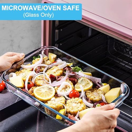 Glass Baking Dish Set with Lids - 4 Sizes, Borosilicate, Gray Variations