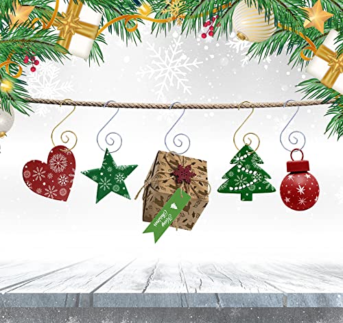 ilauke 120Pcs Ornament Hooks for Christmas Tree – 60 Silver & 60 Gold S-Shaped Hangers with Storage Box