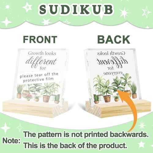 Motivational Acrylic Office Decor For Women Man Cute Plant Flower Desk Decor Sign Classroom Decorations Retirement Gift Green Desk Accessories For Farmhouse Home Bedroom