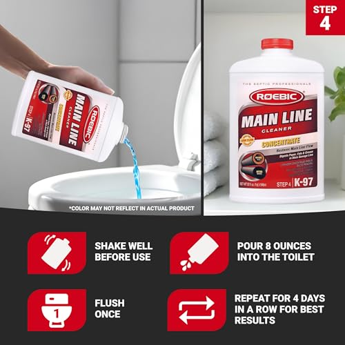 Roebic Septic System Maintenance Kit - Complete 4 Quarts Bacterial Treatment