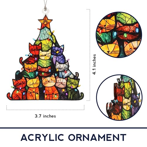 Alcarin Cattree02 Cat Lover Christmas Ornament - Holiday Keepsake & Gift