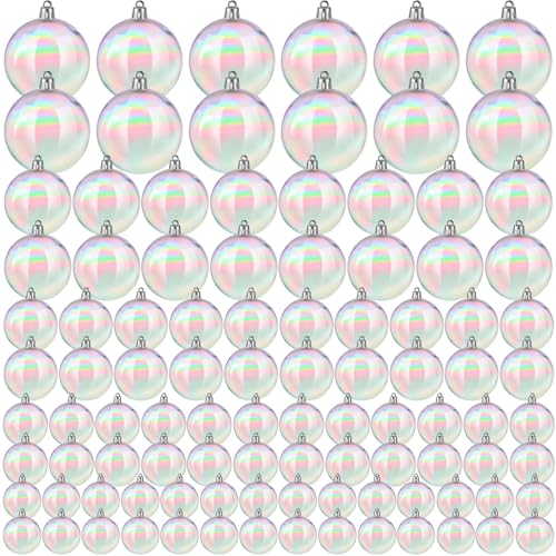 Shappy 100 Pcs Christmas Iridescent Ornaments - Clear Bubbling Decorations (Variation: Clear / 100)