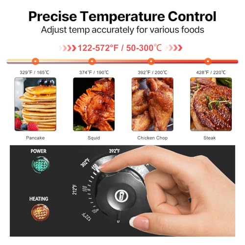 22-Inch Commercial Electric Flat Top Griddle - Large Countertop Cooking Surface