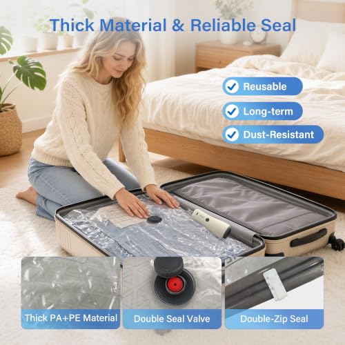 EACOPOL 16-Pack Vacuum Storage Bags with Cordless Pump - Space Saver Travel Set
