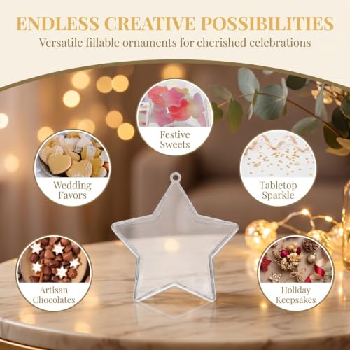 25 Pack Clear Star Shaped Candy Boxes for Holiday Party Favors & Christmas Decorations