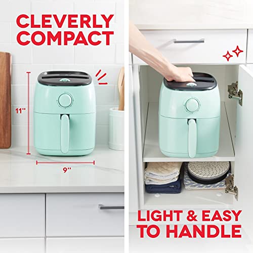 Dash Tasti-Crisp 2.6 Qt Small Air Fryer - Aqua, Compact Countertop Oven for 1-2 People