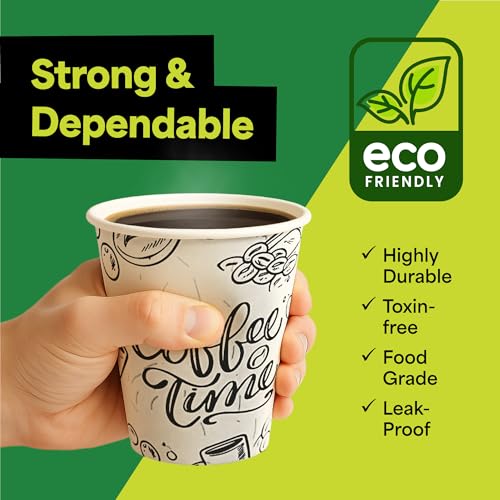 Disposable Coffee Paper Cups 12 oz - Pack of 1000 for Hot Cold Drinks Variation of THIS listing