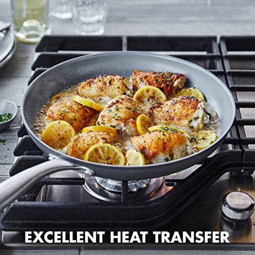 12-Inch Ceramic Nonstick Frying Pan Skillet with Lid - Hard Anodized, PFOA-Free