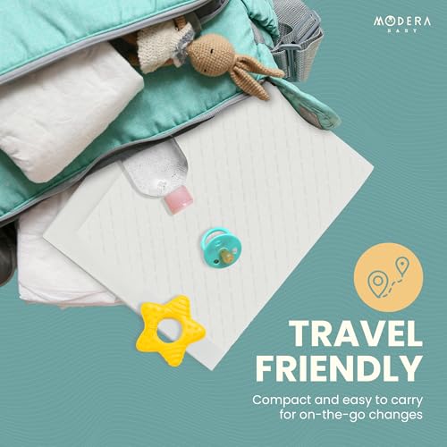 Large Disposable Baby Changing Pad Liners - Organic Cotton, Waterproof, Hypoallergenic, 50 Pack - Mess-Free Diaper Table & Travel Underpads