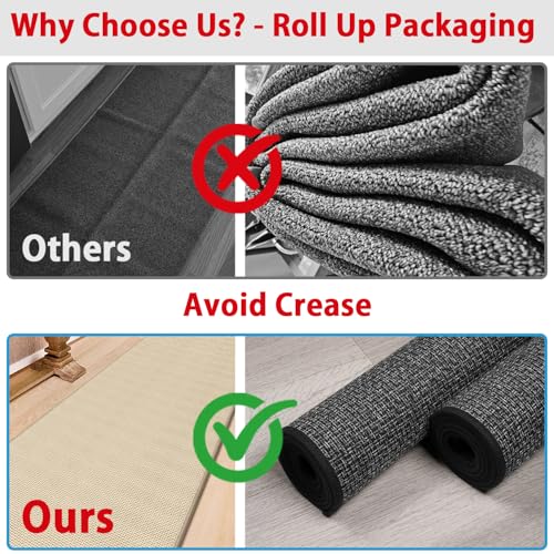 Long Beige Runner Rug 20 ft Non Slip Water Absorbent Indoor Hallway Mat - Variation: Beige / 2'4" x 20'