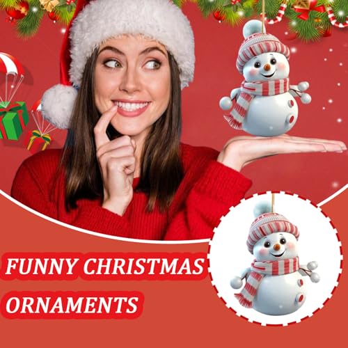 Mtruil Styl 20 Funny White Snowman Christmas Tree Ornaments 5 Pcs