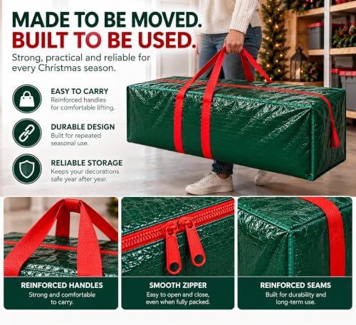 STIRZEST 3-Pack Christmas Tree Storage Bags Heavy-Duty Large & Small with Reinforced Handles