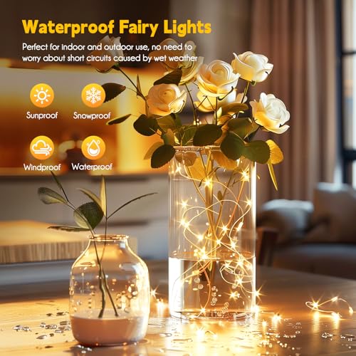 Minetom 66 Feet 200 LEDs USB Fairy String Lights with Remote, Copper