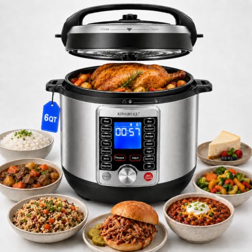 14-in-1 6 Quart Electric Pressure Cooker Multi-Cooker with LCD, Steamer, Yogurt Maker