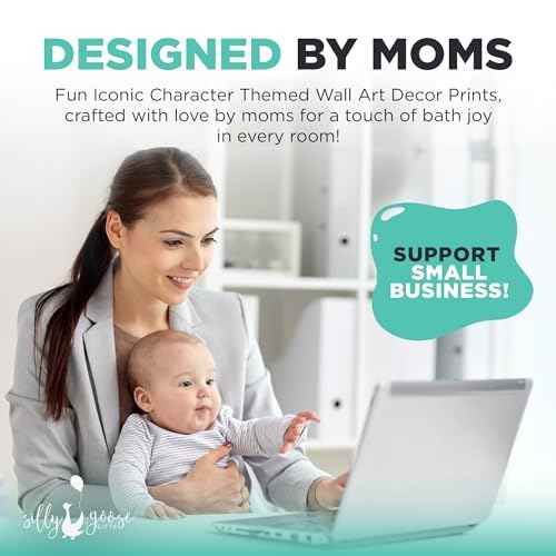 Silly Goose Gifts Character Themed Bathroom Wall Art Print Set - Even A Nightmare Will Brush Teeth Take A Bath Wash Hands- Funny Jack Bath Reminder Picture Decor