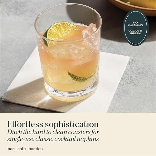 Disposable Linen-Feel Beverage Napkins - 200 Pack, Elegant 5x5 Inches - Ideal for Bars, Events, Restaurants - Variation 1