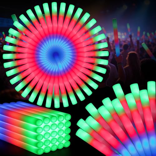 125PCS Foam Glow Sticks Bulk Party Supplies - Colorful Flashing Modes for Wedding, Birthday, Halloween, New Year