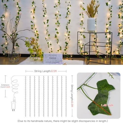 Vine Lights for Bedroom - 200 LED Ivy Curtain Lights Plug-In with Remote - Variation of Ivy / Plug In-200led