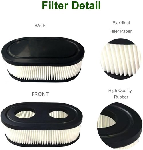 Briggs & Stratton Lawn Mower Air Filter Replacement - 2 Pack with Spark Plug | Compatible with 550E, 500EX, 625
