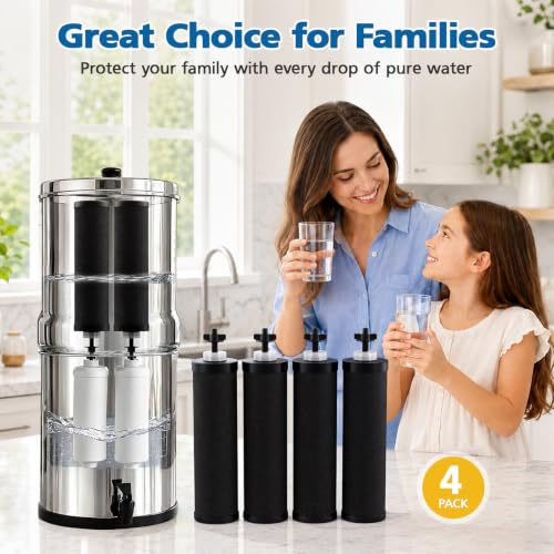 Black Water Filter Replacement for Berkey BB9-2 Gravity System - Compatible Filters