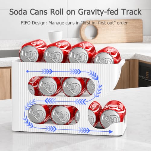 4 Pack Soda Can Organizer for Pantry & Fridge - Holds 48 Cans, FIFO Design
