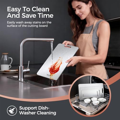 Silver 3-Piece Titanium Cutting Board Set - Double-Sided Chopping Boards for Kitchen