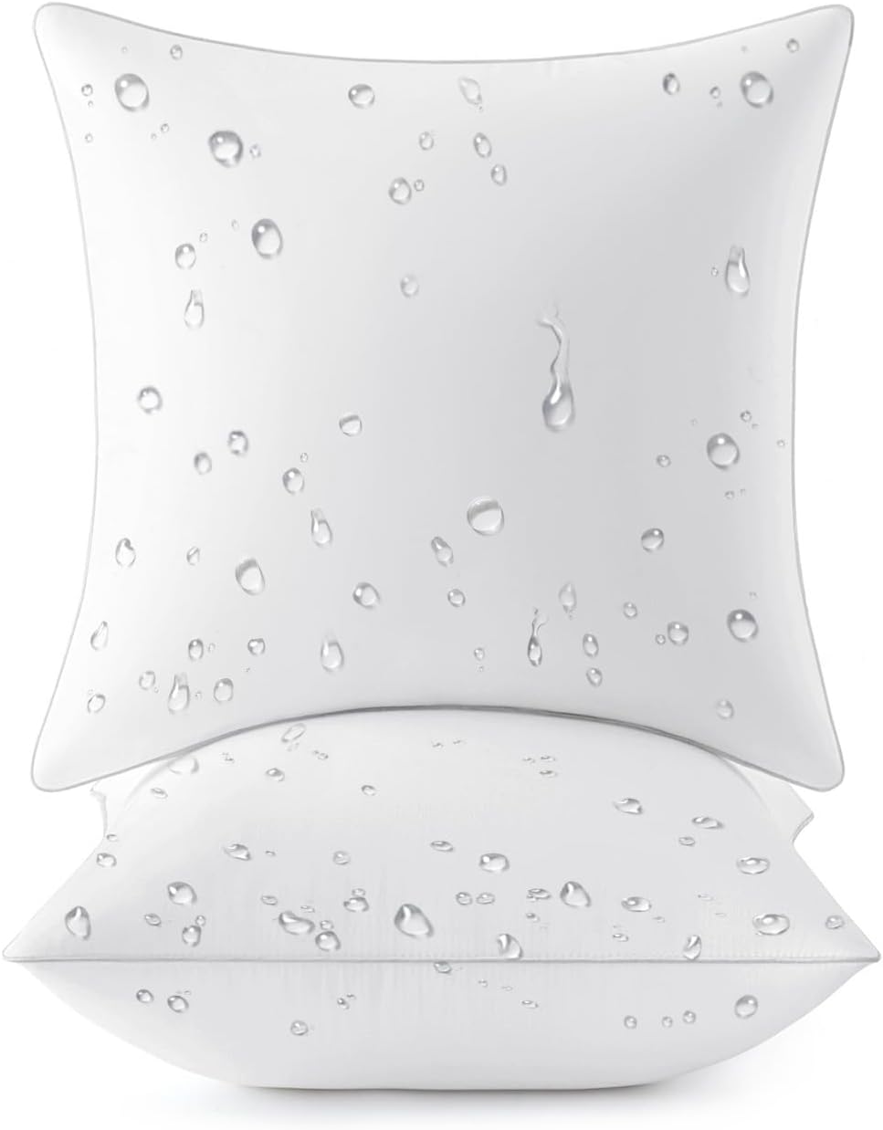 MIULEE Waterproof Outdoor Pillow Inserts - Pack of 2 Decorative 18x18 Square Cushions for Patio & Garden