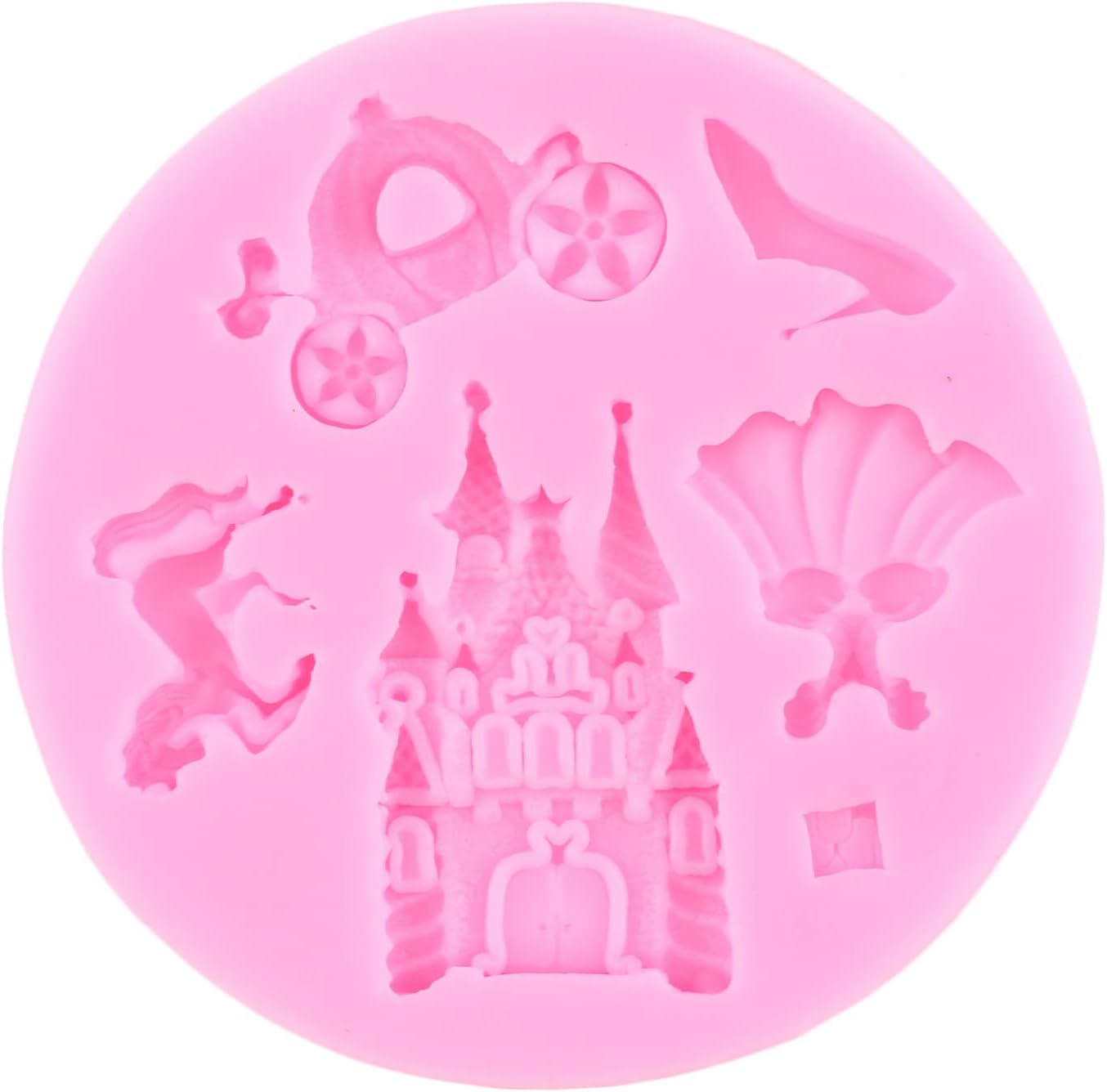 Skiennix Silicone Mold Set - Cinderella Fondant & Baroque Photo Frame Molds for Cake Decoration | Set of 4