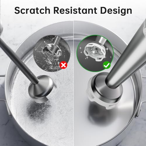 White 1100W 5-in-1 Immersion Hand Blender Set - Corded Kitchen Mixer
