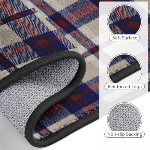 Zzzboro 5'x7' Plaid Tartan Washable Rug with Non-Slip Backing - Modern Home Decor