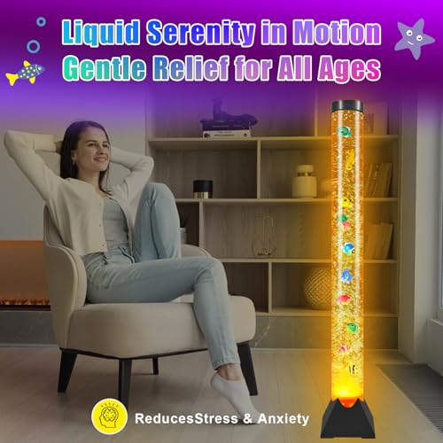 4ft Sensory LED Water Bubble Tube Lamp with 16 Color Modes for Autism & ADHD