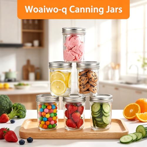 8 oz Mason Jars with Lids - 30 Pack Half Pint Canning Jars, Food Storage