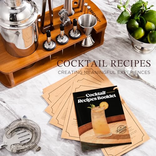KITESSENSU 15-Piece Cocktail Shaker Set with Stand - Silver Bartender Kit
