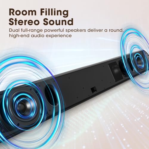 28 Inch Black Soundbar with HDMI Bluetooth Home Theater System with Enhanced Bass