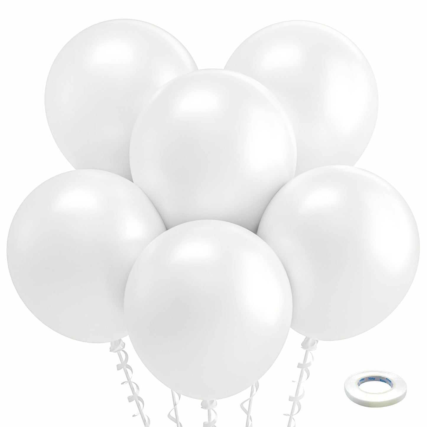 Bezente Pearl White Balloons 18 Inch - 30 Pack Large Thick Ivory Balloons Big Round Pearlescent White Latex Balloons for Christmas Anniversary Wedding Baby Shower Birthday Party Decorations