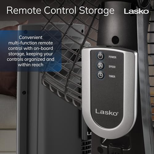 Lasko 20-Inch Oscillating Pedestal Fan with Remote, 4-Speed, Adjustable Height