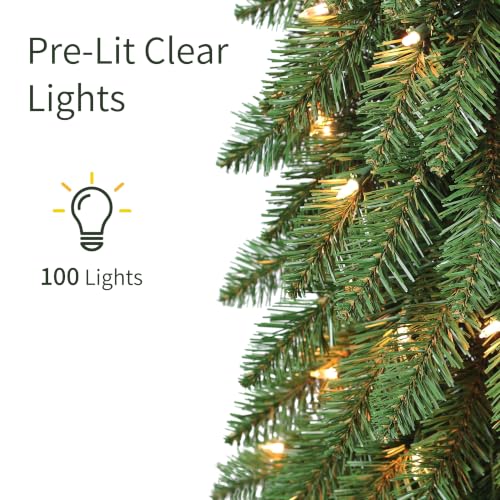 6ft Pre-Lit Artificial Alpine Christmas Tree with Clear Lights