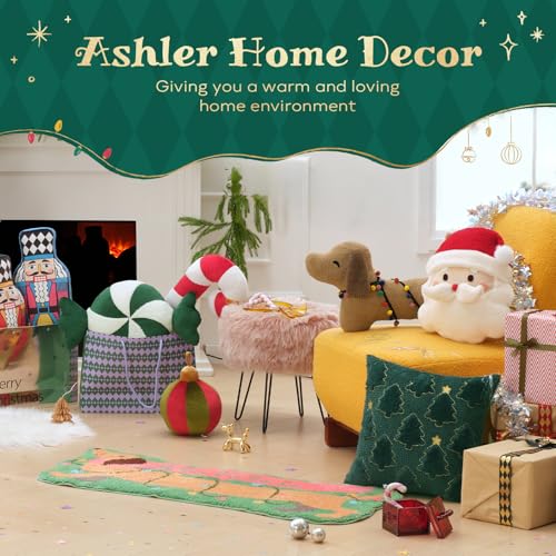 Ashler Gingerbread Man Dessert Cup Christmas Rug 39x20 in - Plush Non-Slip Kitchen Bath
