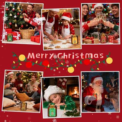 Christmas Candle, Balsam Cedar Scented Candles for Home, Holiday Candles Natural Soy Candle, Aromatherapy Candle 7 oz Jar Candles Christmas Gifts for Women Men