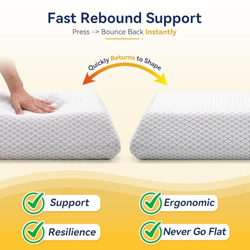 High Profile Thick Firm Support Bed Pillow for Heavy & Big Guys - 6.3" Height