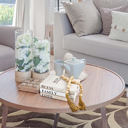 Tinctor Beige Linen Decor Books Set - Home Accent with Blessing Quotes