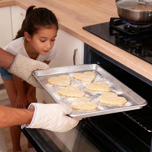 6 Pack Half Size Baking Sheet Pan Set, Aluminum Commercial Quality