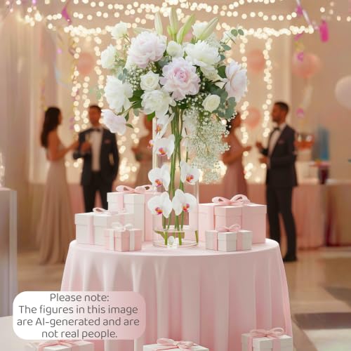 XXL Extra Large Clear Acrylic Floor Vase Set - 3 Sizes, Unbreakable Cylinder Flower Holders