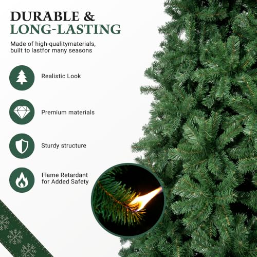 6ft Artificial Christmas Tree with 1200+ Branch Tips - Easy Assembly Holiday Decor