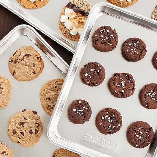 Nordic Ware Naturals 3-Piece Aluminum Bakeware Set - USA Made Sheet Pans - Half, Jelly Roll, Quarter - Variation 1