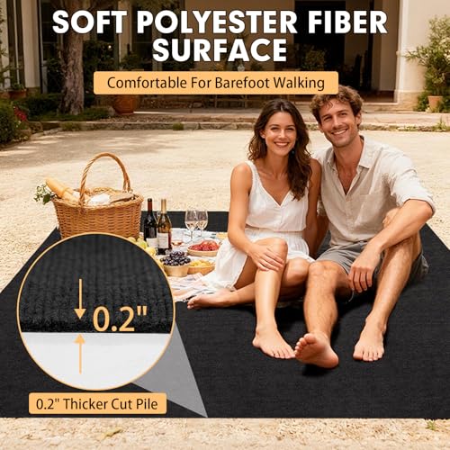 Marine Carpet - 5 FT x 20 FT Black Indoor Outdoor Boat Deck Rug Variation of Black / 5 FT x 20 FT