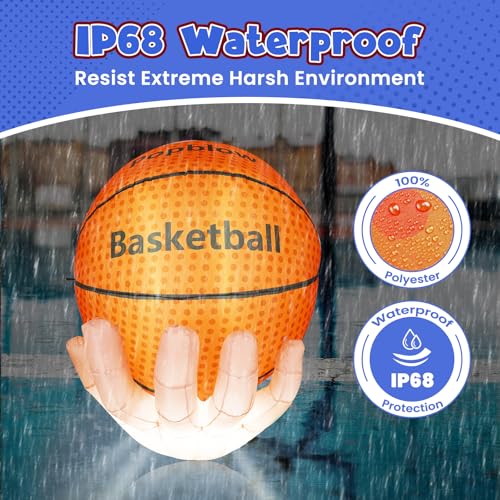 6Ft Inflatable Basketball Yard Decor with LED Lights Outdoor Holiday & Party