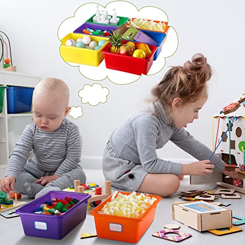 Hoolerry 24 Pack Classroom Storage Bins - Colorful, 11.5 x 7.5 x 5 Inches